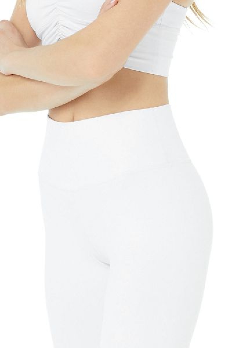 Calças Capri Alo Yoga High-Cintura Airbrush Feminino Branco | 8392-KOZBX