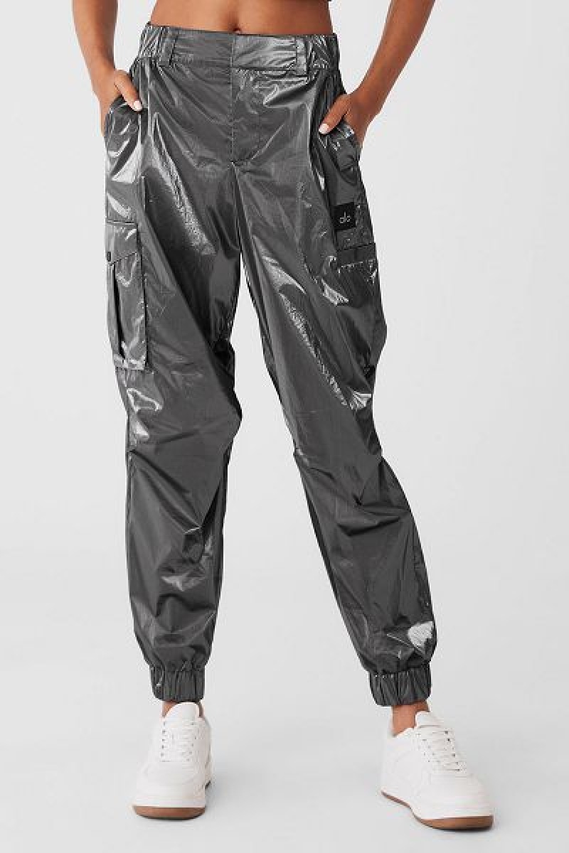 Calças Jogger Alo Yoga Metallic High-Cintura Break Line Feminino Prateadas Metal | 5791-VQTKL