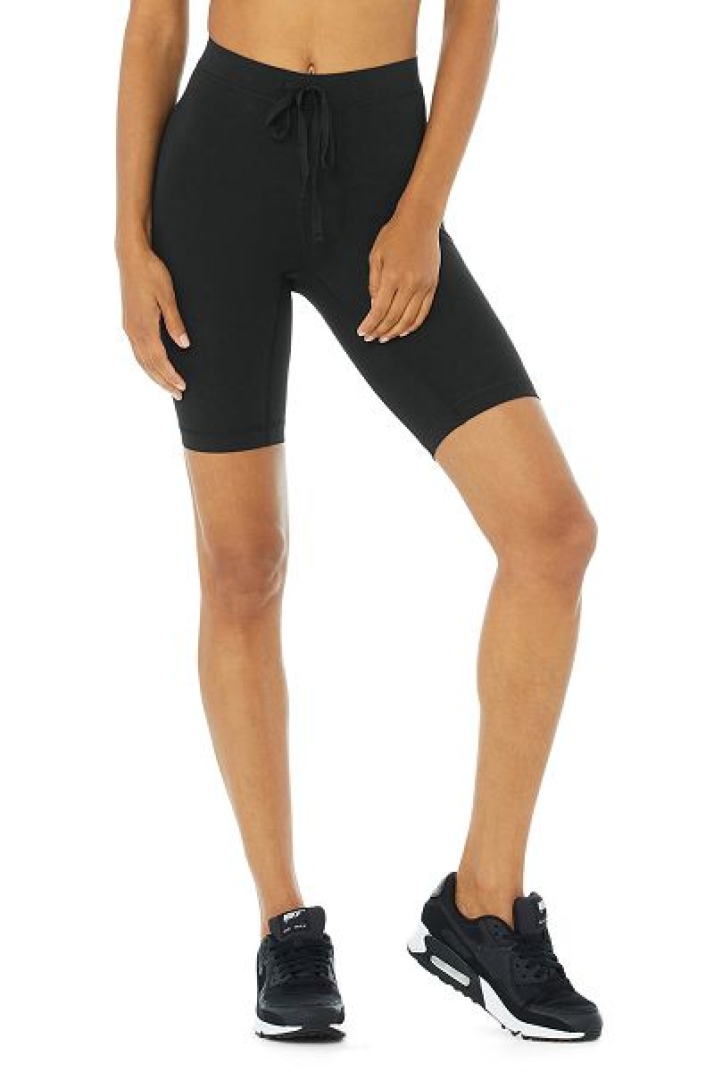 Calção Alo Yoga 9” Warrior Compression Feminino Pretas | 4821-FTWED