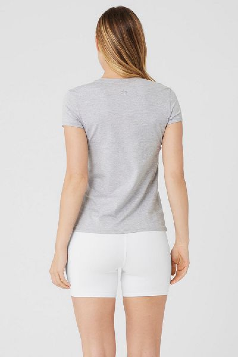 Camiseta Alo Yoga Alosoft Finesse Feminino Cinzentas | 0495-KOJNU