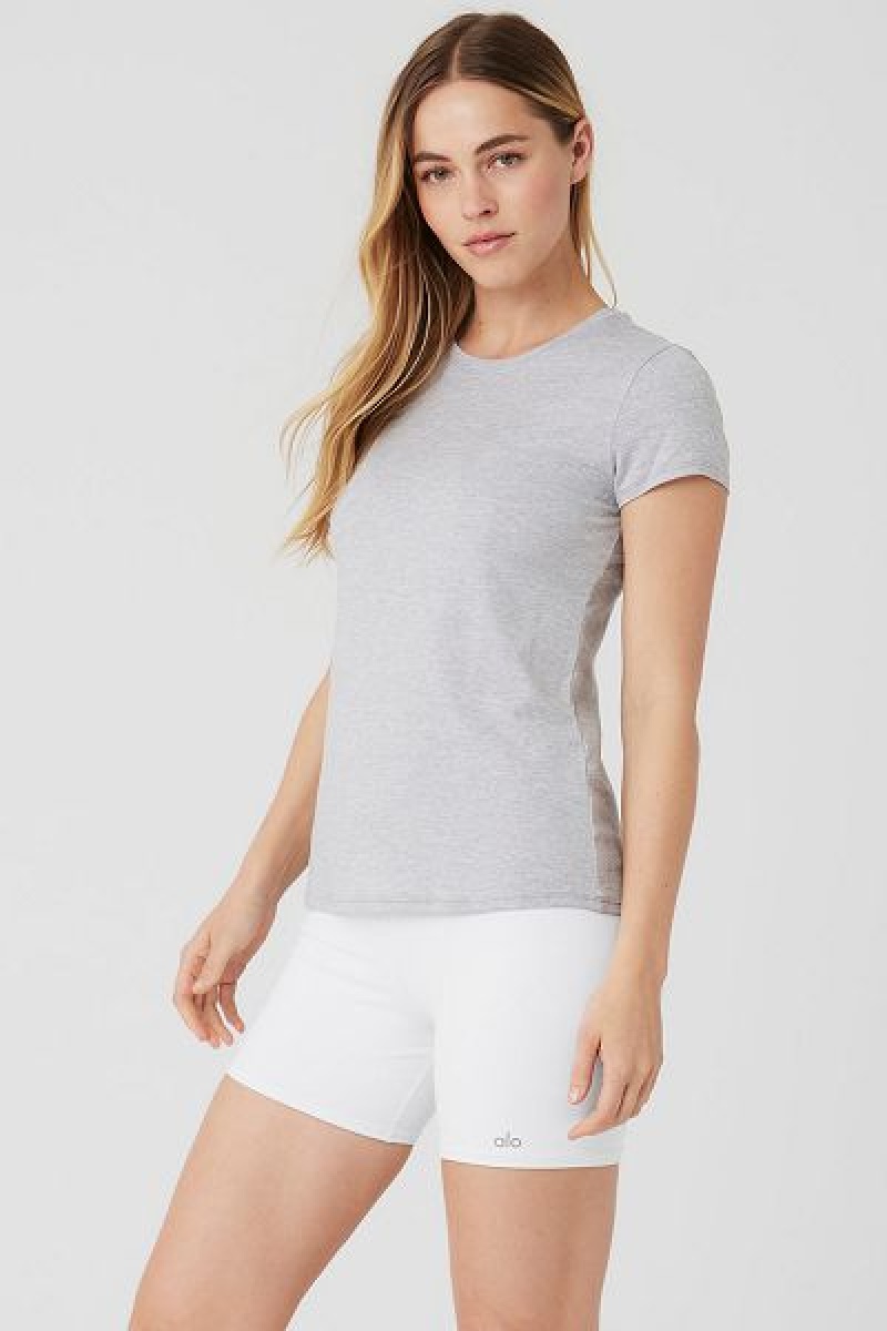 Camiseta Alo Yoga Alosoft Finesse Feminino Cinzentas | 0495-KOJNU