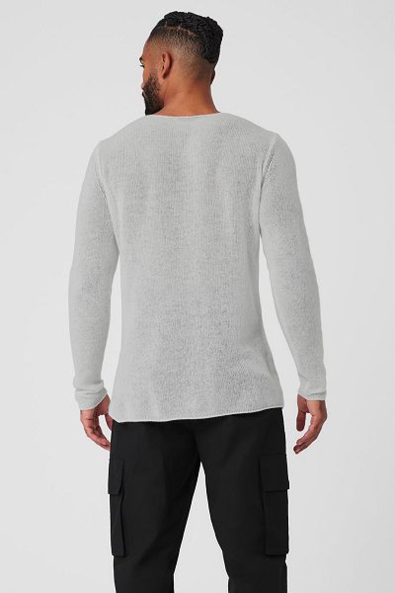 Camiseta Alo Yoga Cashmere Reform Long Sleeve Masculino Cinzentas | 5409-KUNXA