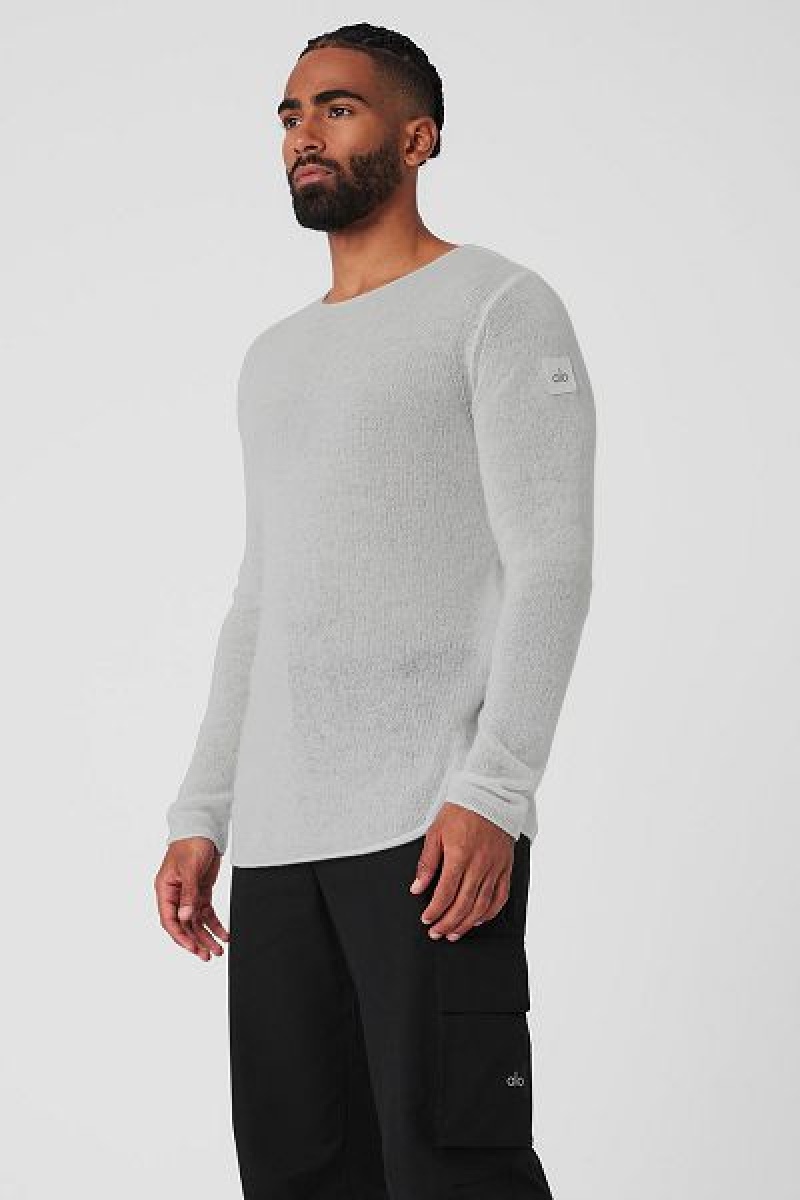 Camiseta Alo Yoga Cashmere Reform Long Sleeve Masculino Cinzentas | 5409-KUNXA