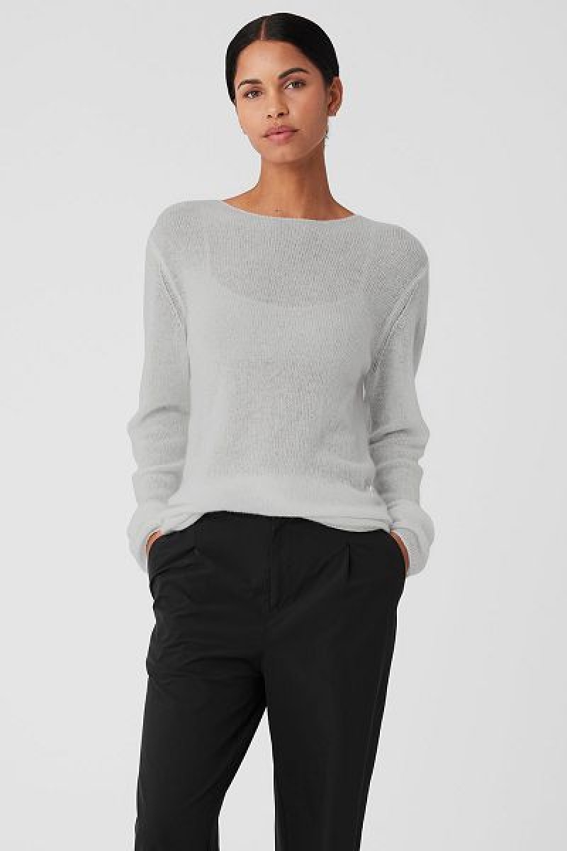 Camiseta Alo Yoga Cashmere Reform Long Sleeve Feminino Cinzentas | 8643-TNJID