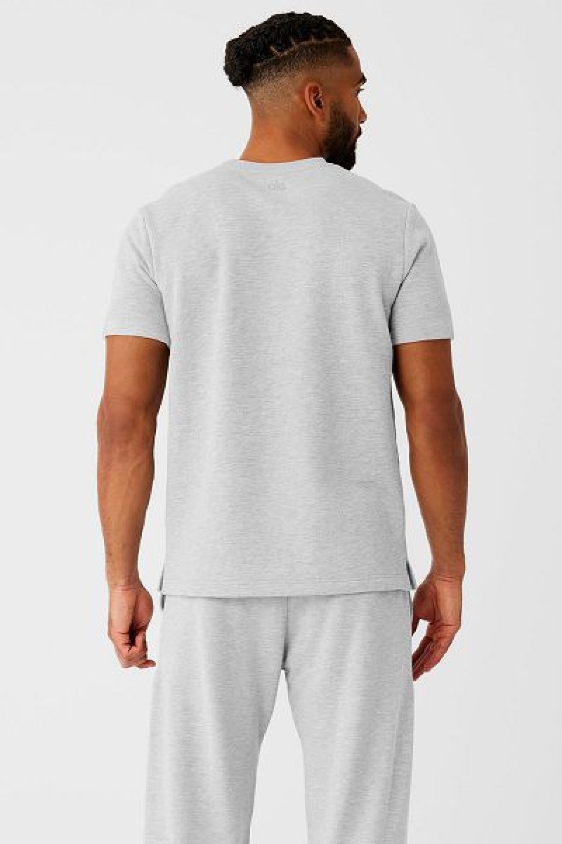 Camiseta Alo Yoga Chill Curta Sleeve Masculino Cinzentas | 5840-FGOSA