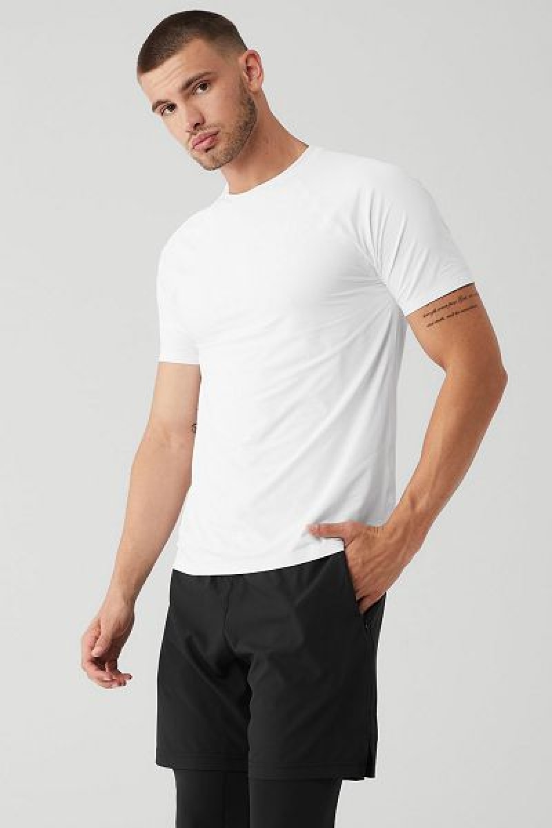 Camiseta Alo Yoga Idol Performance Masculino Branco | 0759-ABWHI