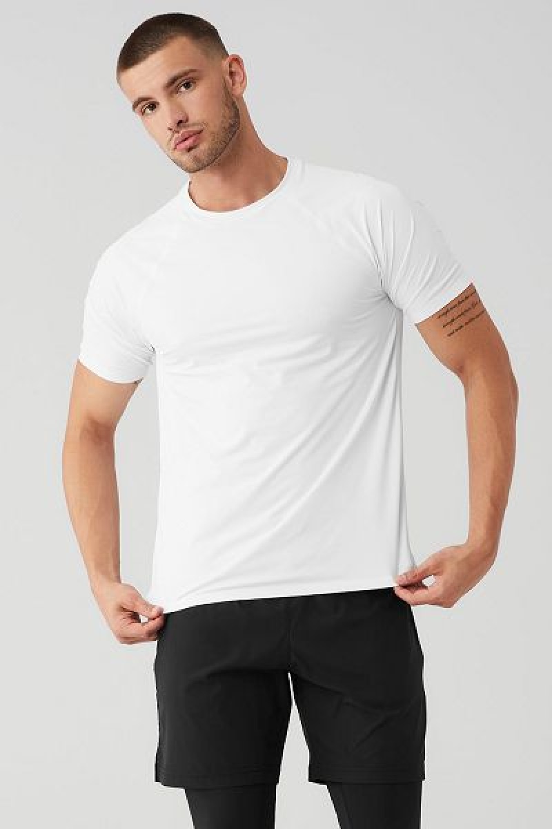 Camiseta Alo Yoga Idol Performance Masculino Branco | 0759-ABWHI