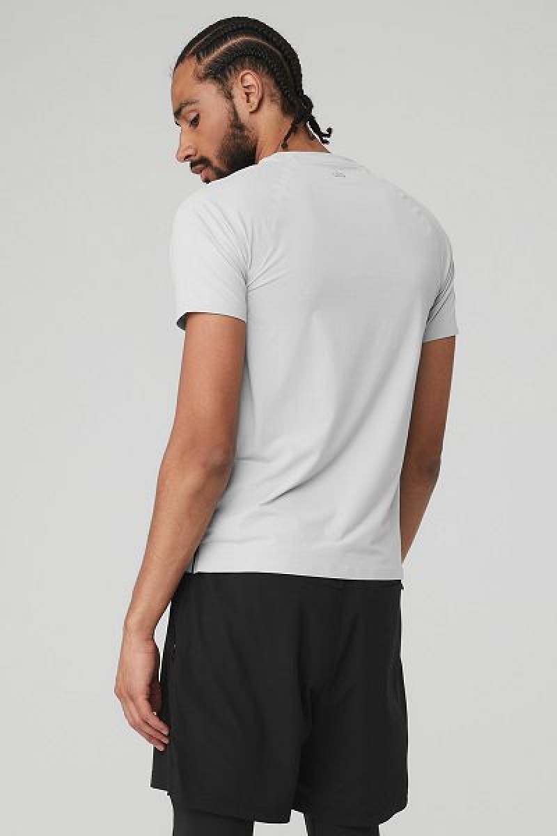 Camiseta Alo Yoga Idol Performance Masculino Titânio | 2968-CIRUD