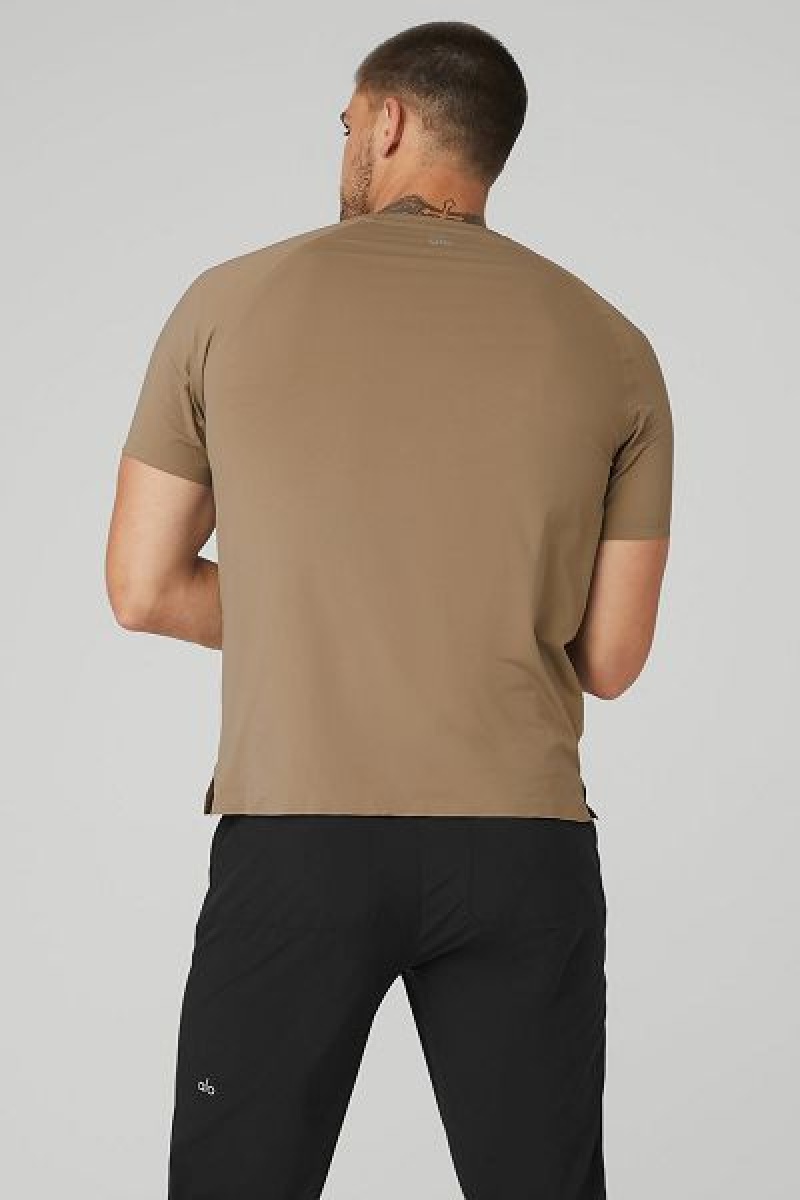 Camiseta Alo Yoga Idol Performance Masculino Caqui | 3625-NBSHD