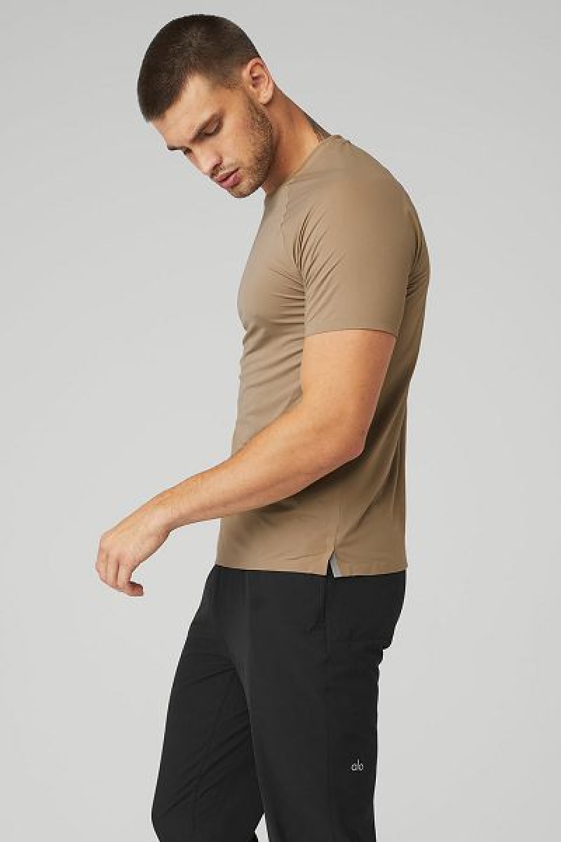 Camiseta Alo Yoga Idol Performance Masculino Caqui | 3625-NBSHD