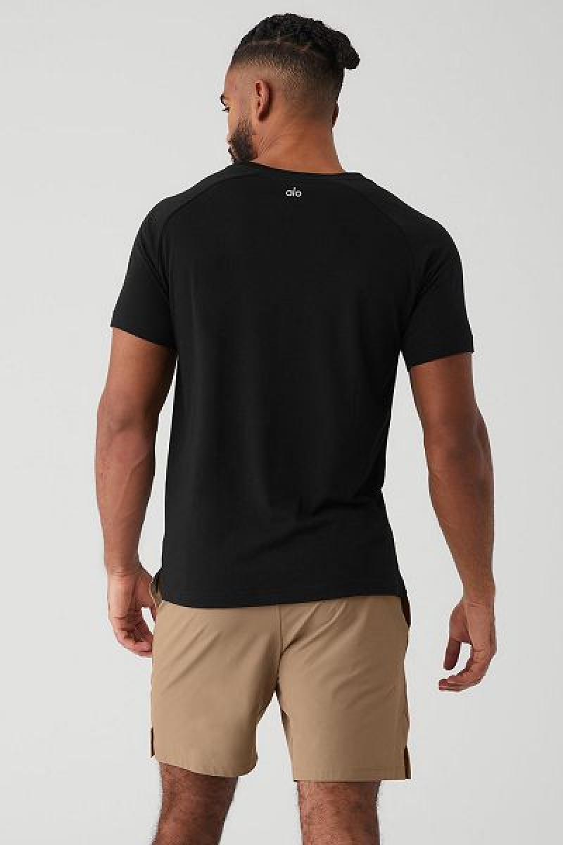 Camiseta Alo Yoga The Triumph Crew Neck Masculino Pretas | 9510-DXKWV