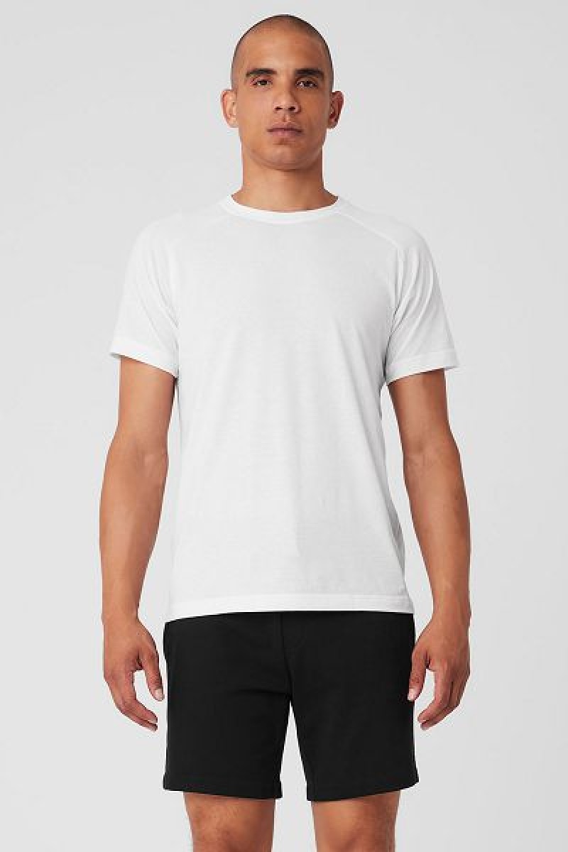 Camiseta Alo Yoga The Triumph Crew Neck Masculino Branco | 6375-MXNGA