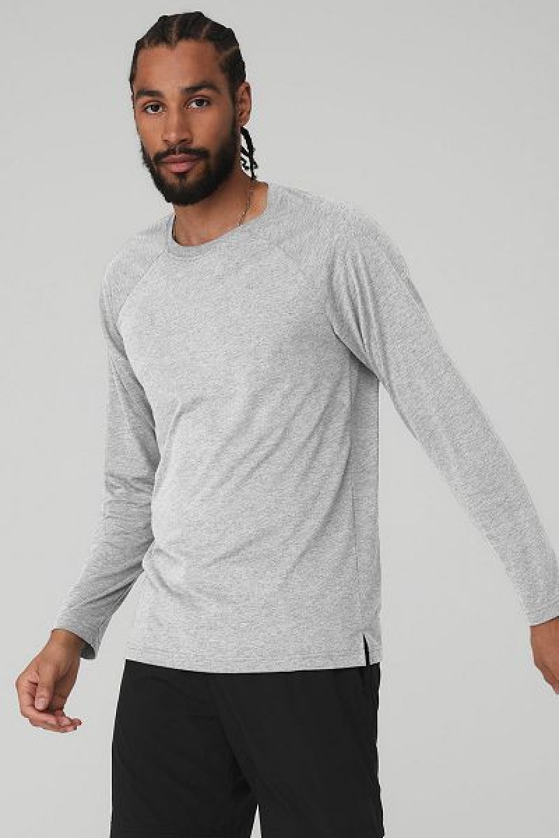 Camiseta Alo Yoga Triumph Long Sleeve Masculino Cinzentas | 4835-XZBHE