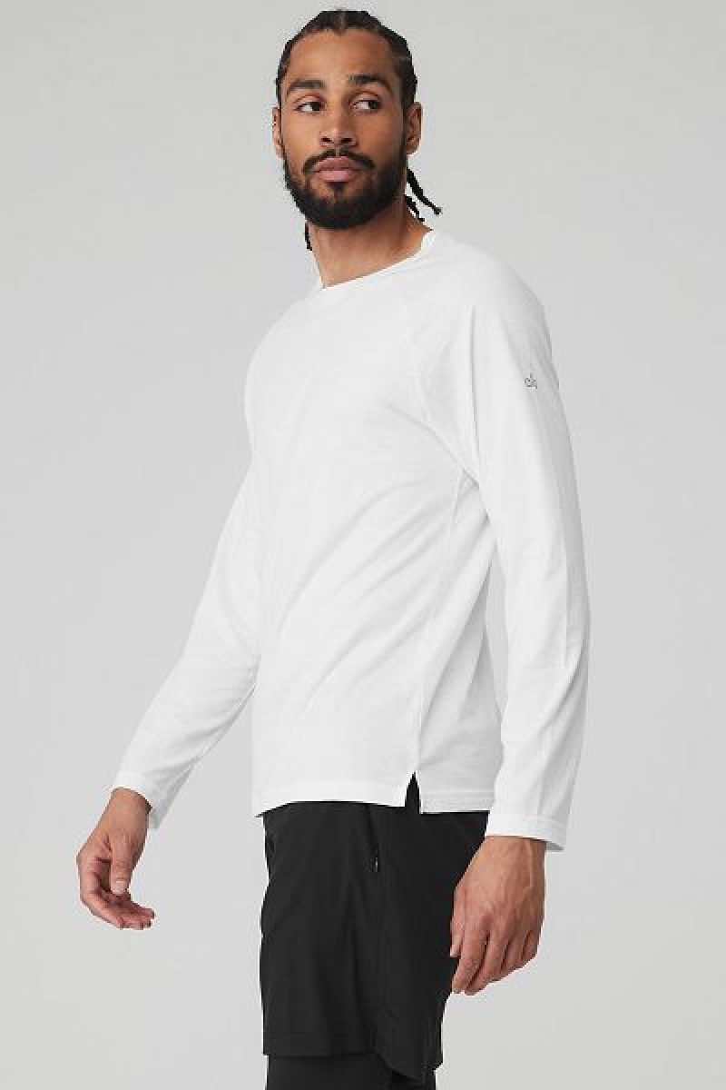 Camiseta Alo Yoga Triumph Long Sleeve Masculino Branco | 1573-SIRWX