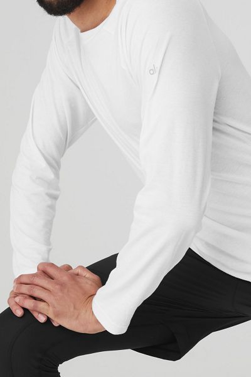 Camiseta Alo Yoga Triumph Long Sleeve Masculino Branco | 1573-SIRWX