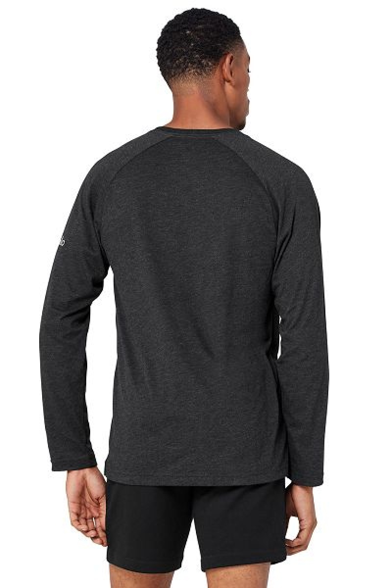 Camiseta Alo Yoga Triumph Long Sleeve Masculino Pretas | 5689-JDZQC