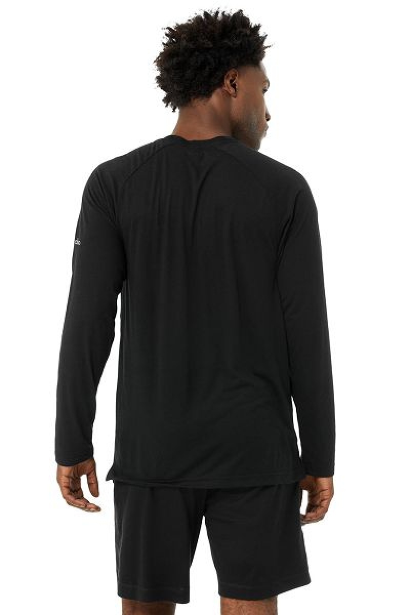 Camiseta Alo Yoga Triumph Long Sleeve Masculino Pretas | 9473-WILYU