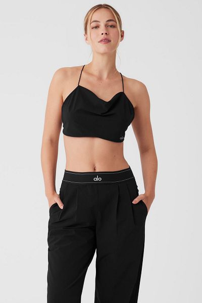 Camisetas Regata Alo Yoga Cropped Megastar Feminino Pretas | 6312-NSKOX