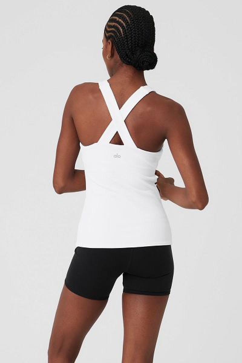 Camisetas Regata Alo Yoga Elevate Feminino Branco | 5786-VTODM