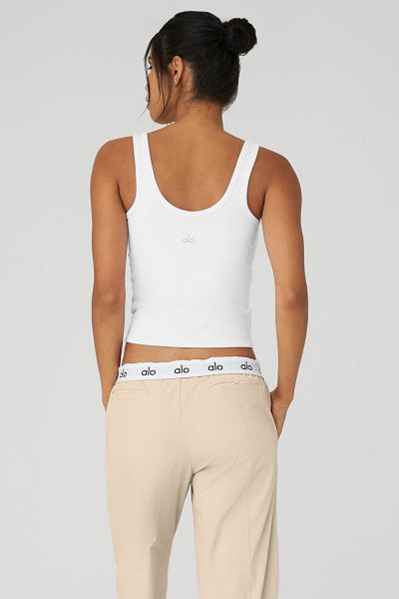 Camisetas Regata Alo Yoga Seamless Chosen Feminino Branco | 6927-KNJAF