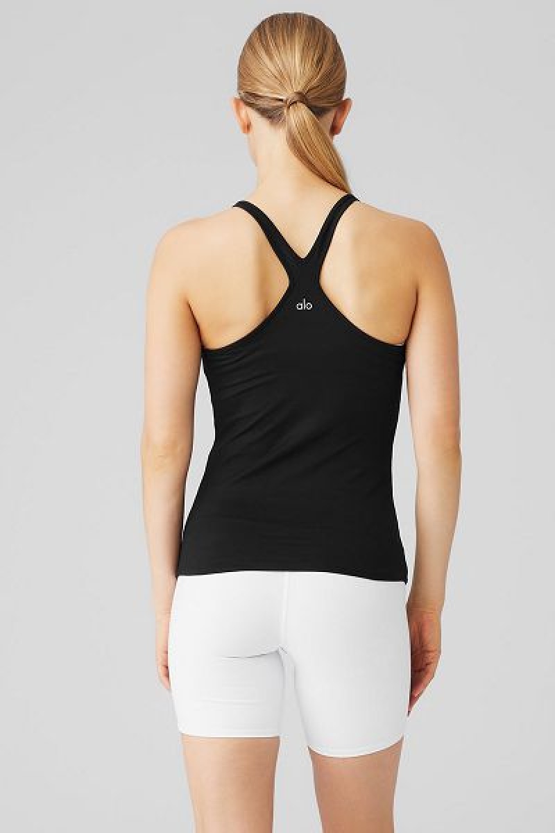 Camisetas Regata Alo Yoga Select Feminino Pretas | 0584-BZGCK