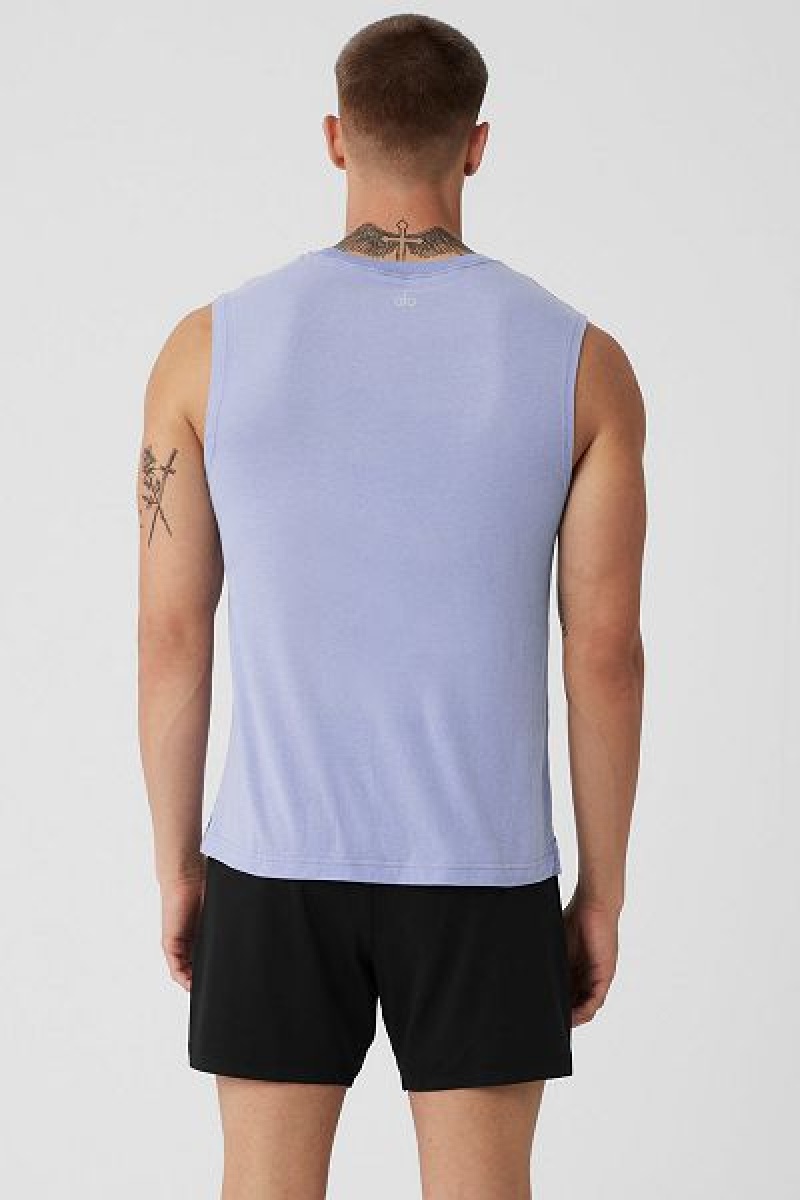 Camisetas Regata Alo Yoga The Triumph Muscle Masculino Roxo | 0538-TGYZJ