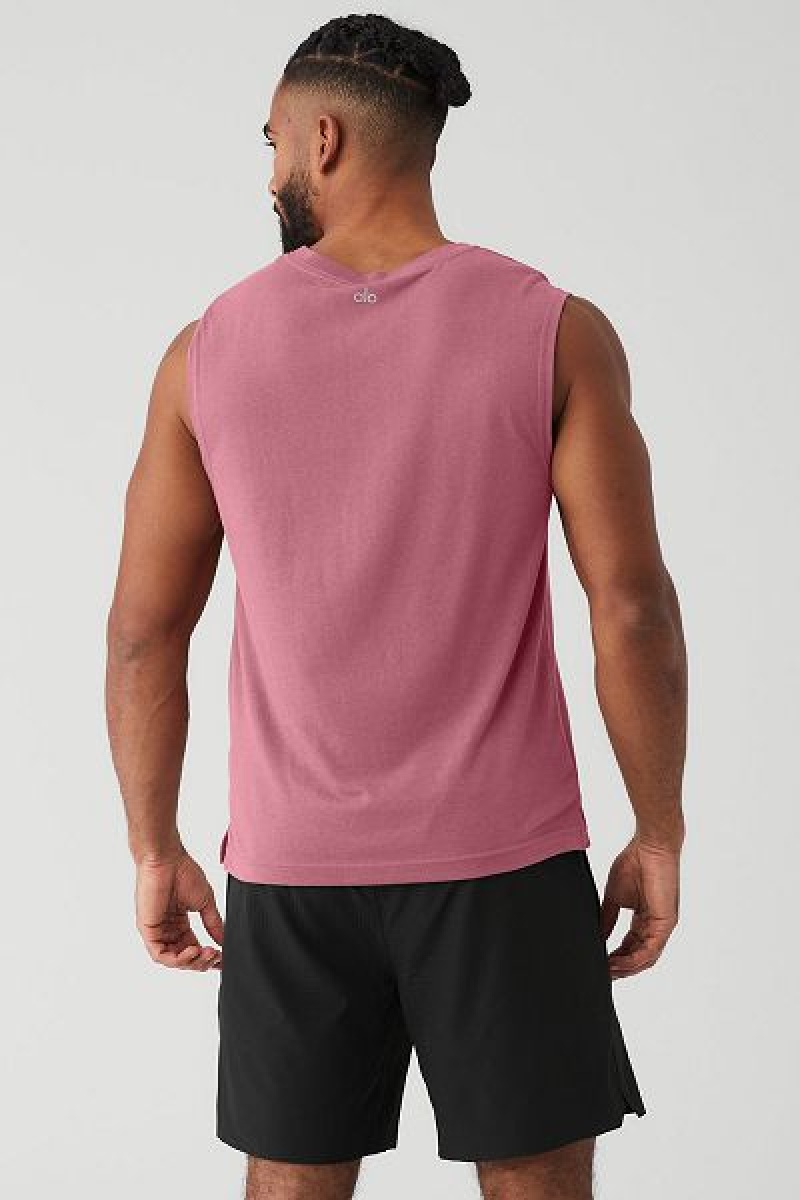 Camisetas Regata Alo Yoga The Triumph Muscle Masculino Bordeaux | 0587-ZJQSU