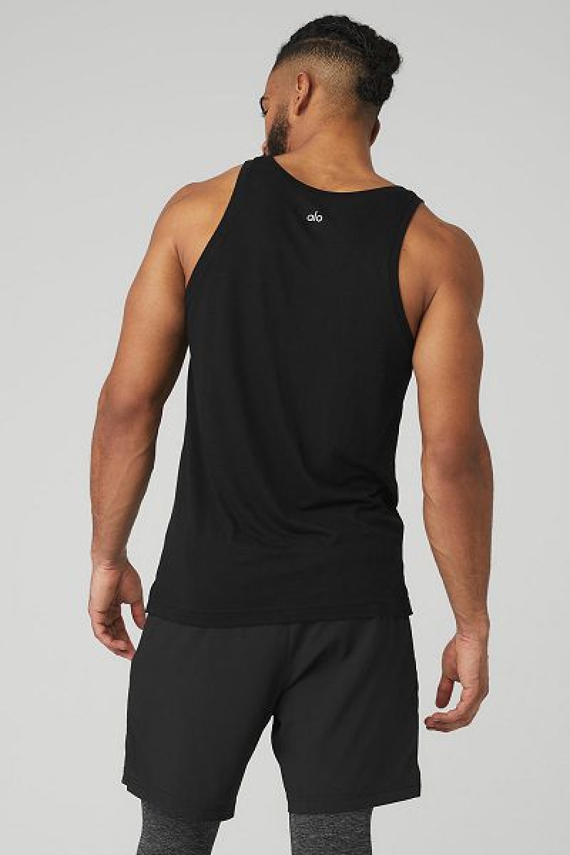 Camisetas Regata Alo Yoga Triumph Masculino Pretas | 4693-BXUZS