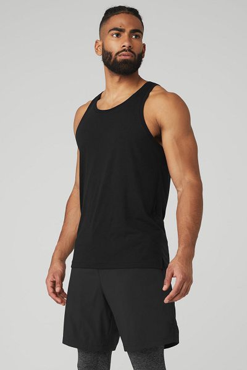 Camisetas Regata Alo Yoga Triumph Masculino Pretas | 4693-BXUZS