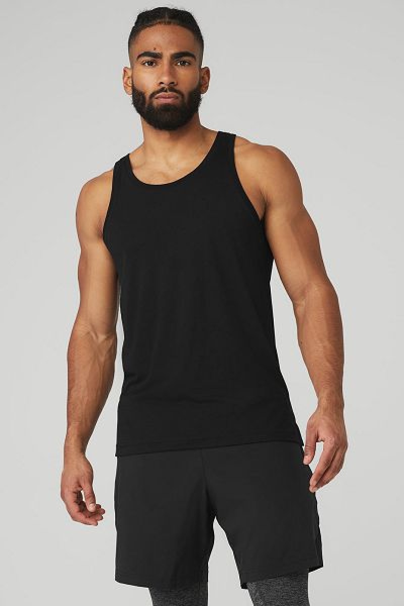 Camisetas Regata Alo Yoga Triumph Masculino Pretas | 4693-BXUZS