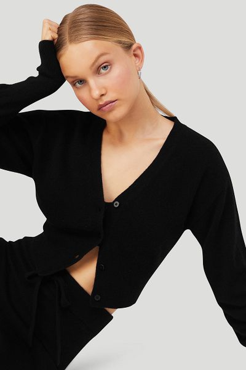 Cardigan Alo Yoga Cashmere Jet Set Feminino Pretas | 1026-NBTMF