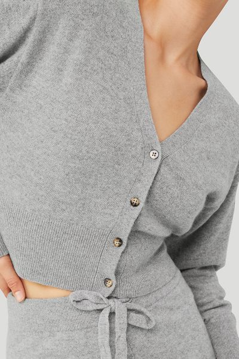 Cardigan Alo Yoga Cashmere Jet Set Feminino Cinzentas | 7059-DWANP