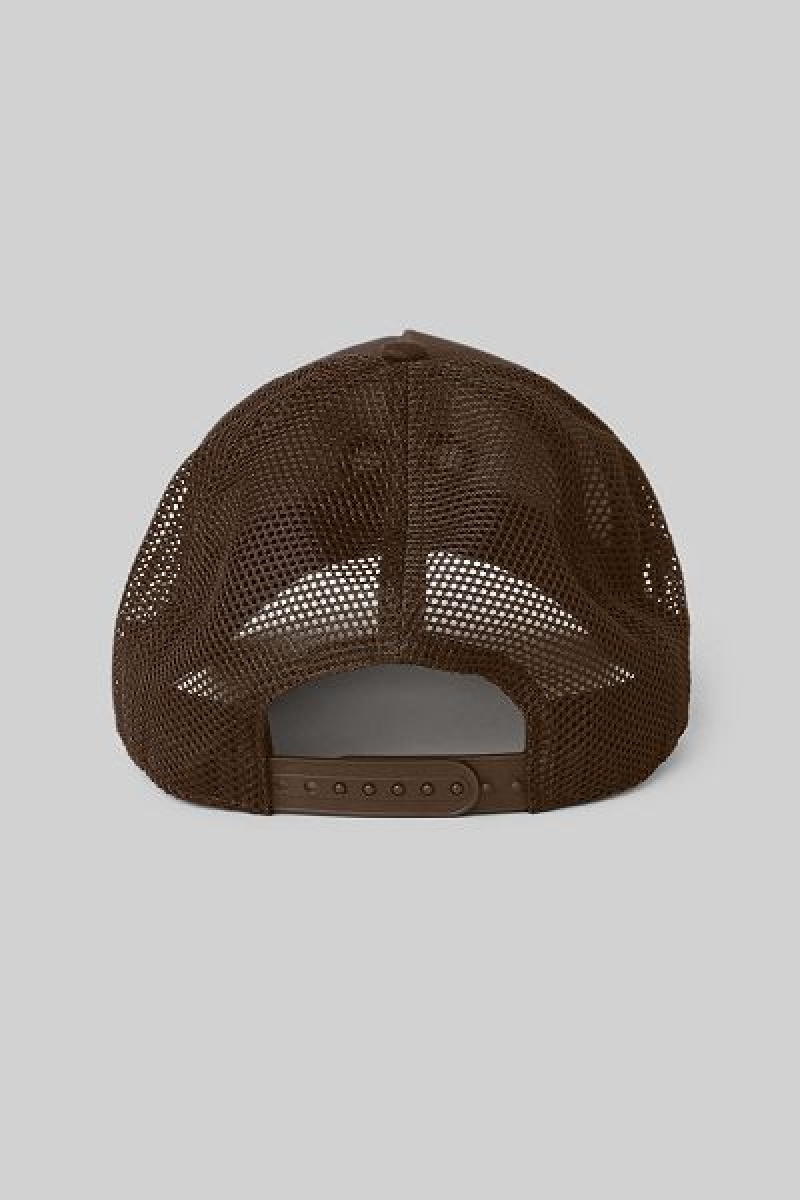 Chapeus Alo Yoga District Trucker Accessories Marrom | 3205-TIQNO