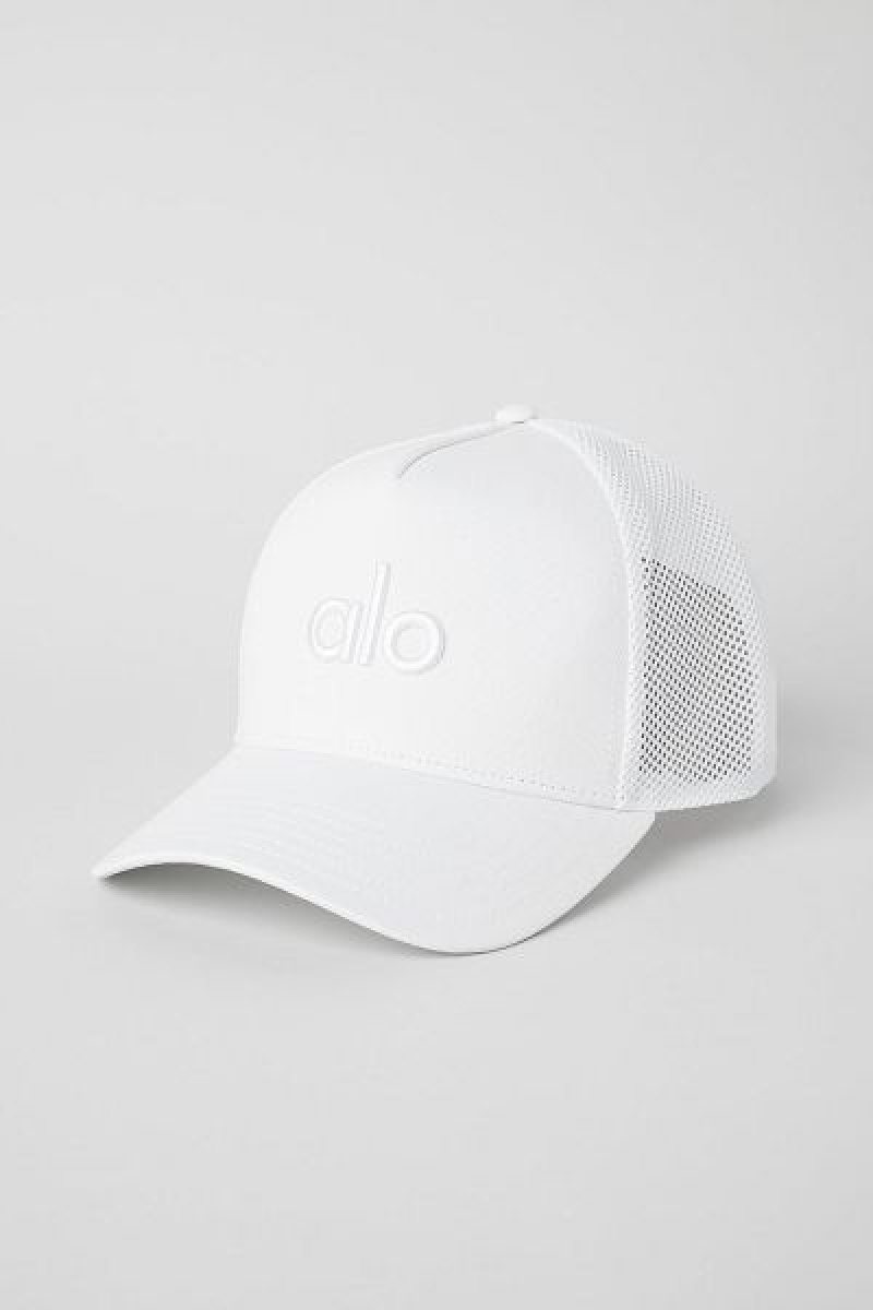 Chapeus Alo Yoga District Trucker Accessories Branco | 8529-JTMLZ