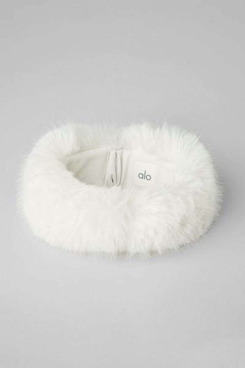 Chapeus Alo Yoga Faux Fur Wintersun Headband Accessories Branco | 9021-XJKFV