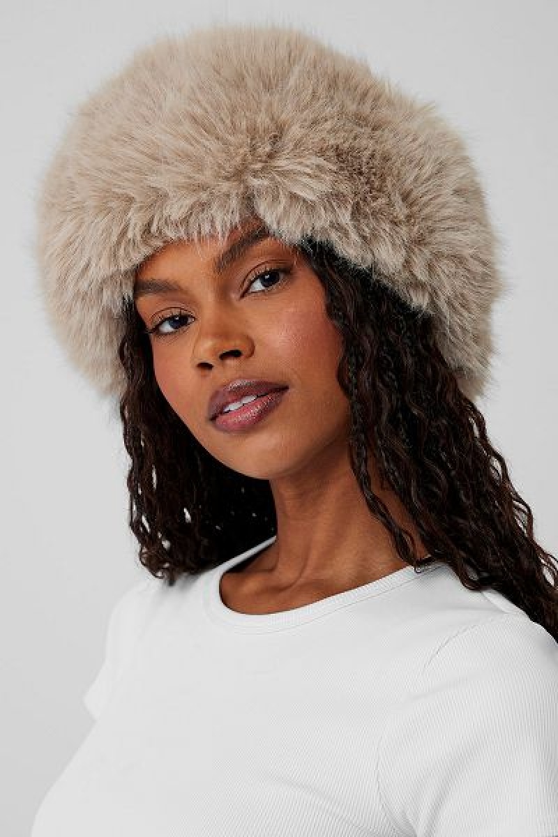 Chapeus Alo Yoga Faux Fur Wintersun Headband Accessories Marrom | 7206-NLPUZ