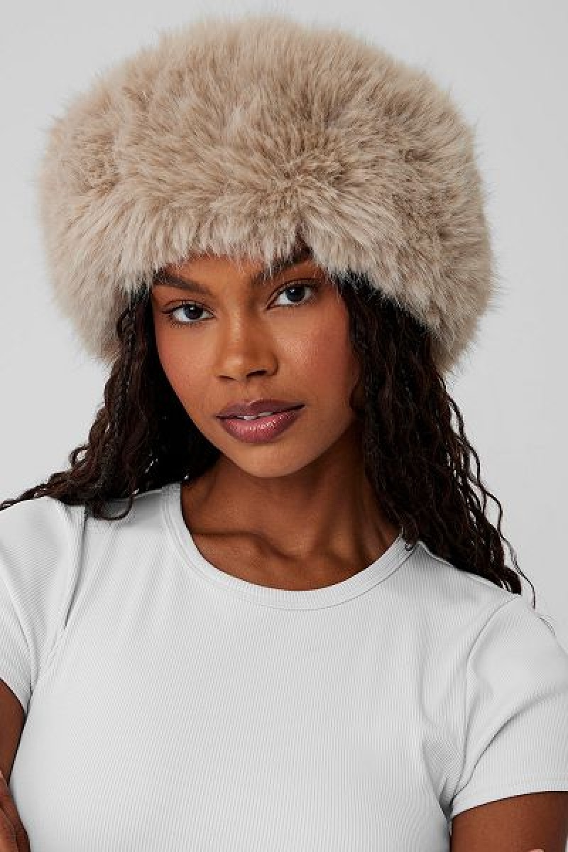 Chapeus Alo Yoga Faux Fur Wintersun Headband Accessories Marrom | 7206-NLPUZ