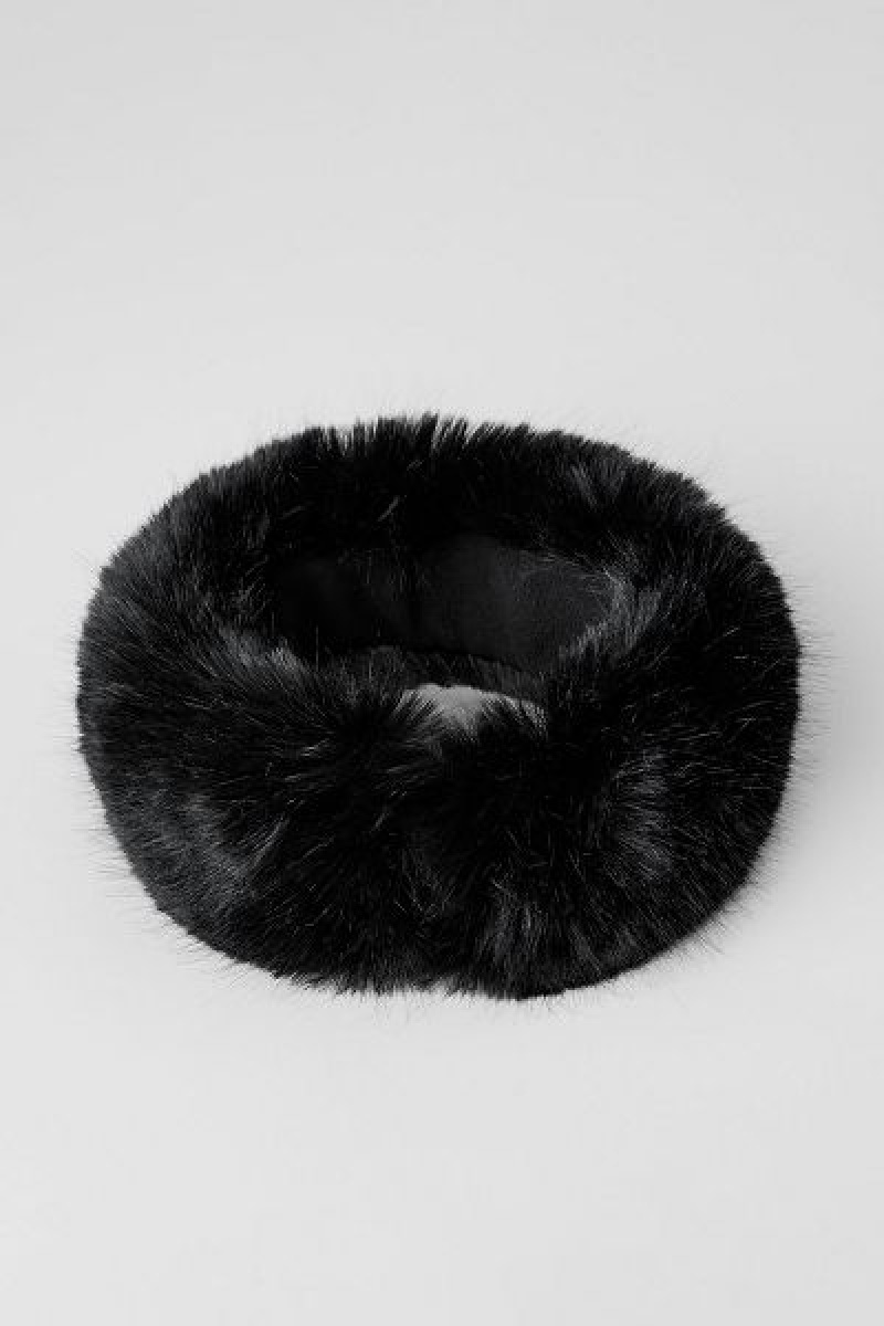 Chapeus Alo Yoga Faux Fur Wintersun Headband Accessories Pretas | 6201-ANKHF