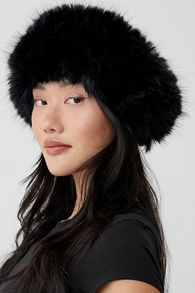 Chapeus Alo Yoga Faux Fur Wintersun Headband Accessories Pretas | 6201-ANKHF