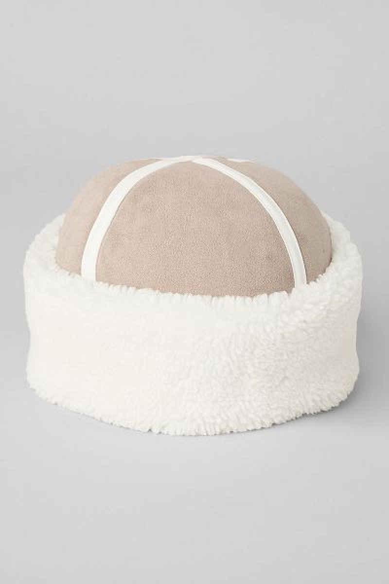 Chapeus Alo Yoga Winterfun Zhivago Accessories Branco Marrom | 3765-ONVQB