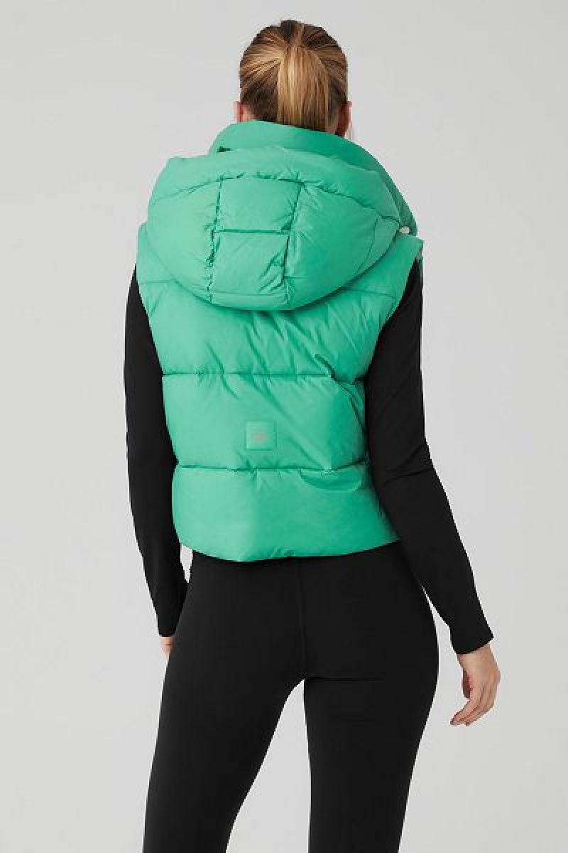 Colete Puffer Alo Yoga Gold Rush Feminino Verdes | 1850-FSWLT