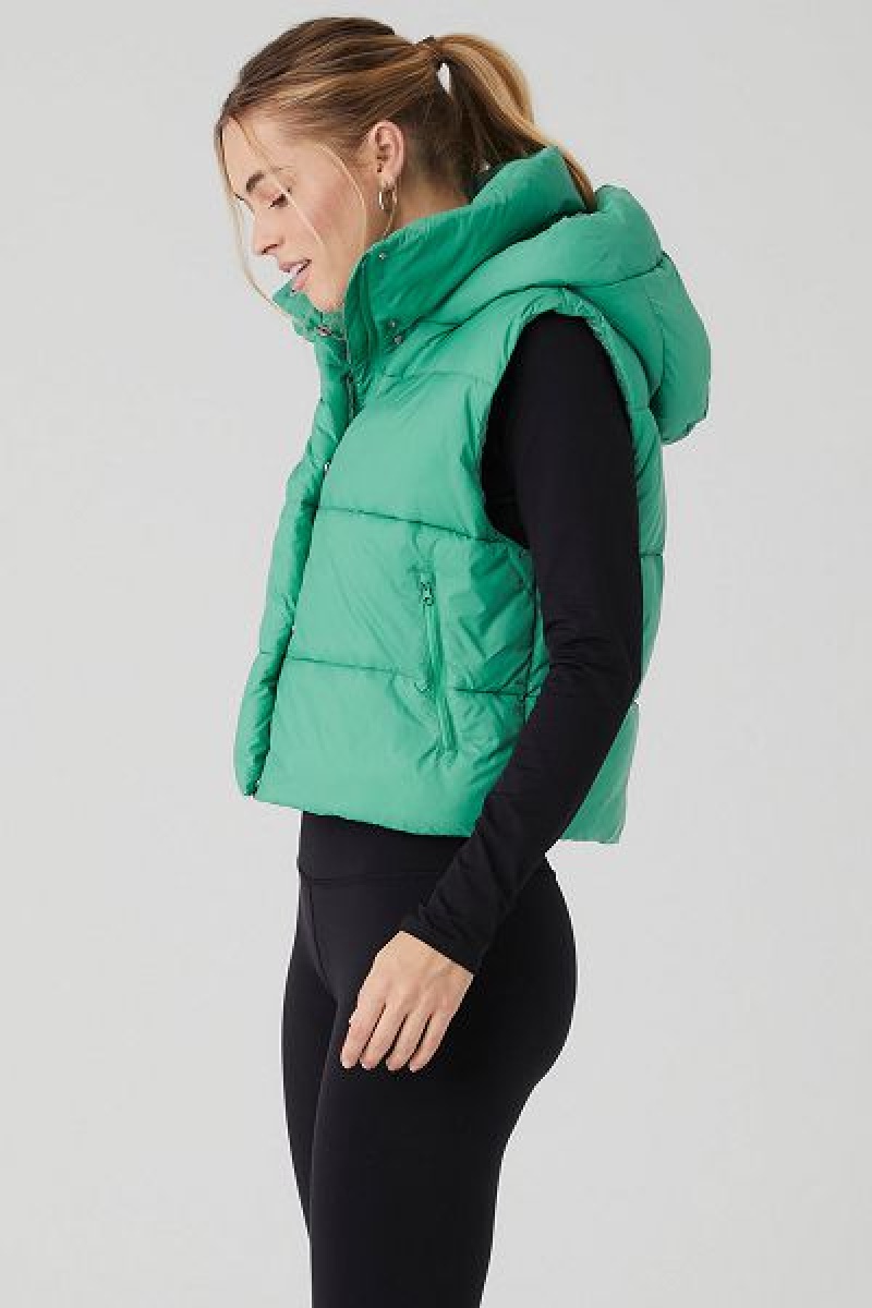 Colete Puffer Alo Yoga Gold Rush Feminino Verdes | 1850-FSWLT