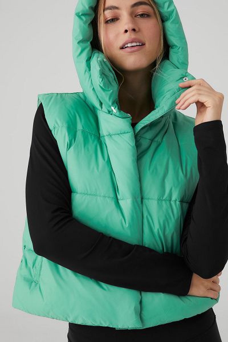 Colete Puffer Alo Yoga Gold Rush Feminino Verdes | 1850-FSWLT