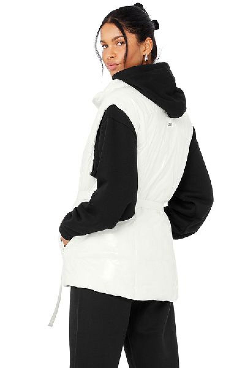 Colete Puffer Alo Yoga Stunner Feminino Branco | 1320-HOLBC