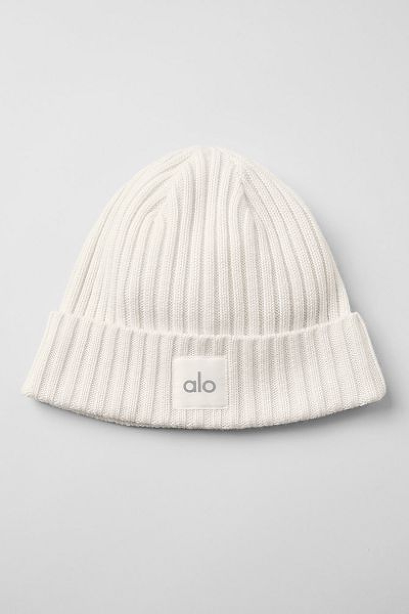 Gorro Alo Yoga Cashmere Blend Rib Accessories Branco | 4279-HTKNY