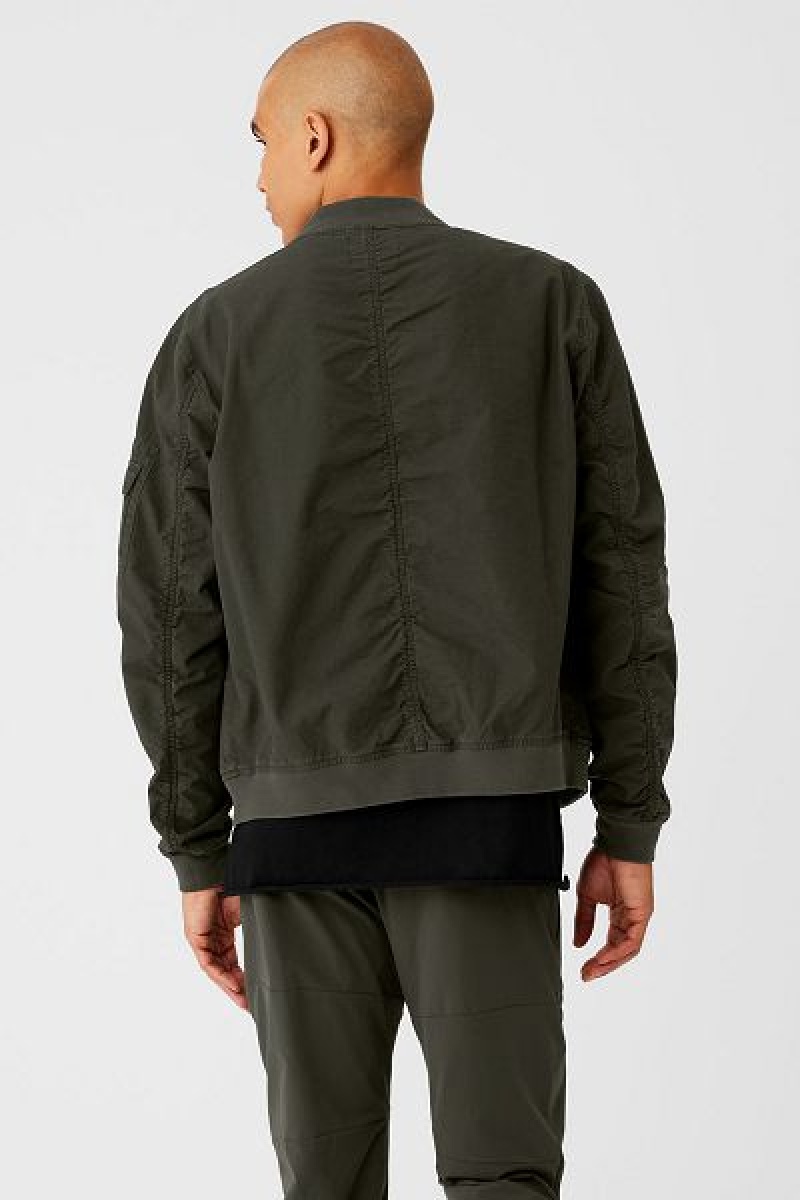 Jaqueta Bomber Alo Yoga Division Ripstop Masculino Verdes | 3619-UVSJD