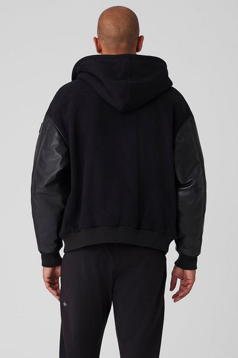 Jaqueta Bomber Alo Yoga Select Encapuzado Masculino Pretas | 0249-QVLJE