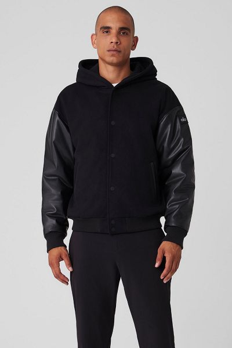 Jaqueta Bomber Alo Yoga Select Encapuzado Masculino Pretas | 0249-QVLJE