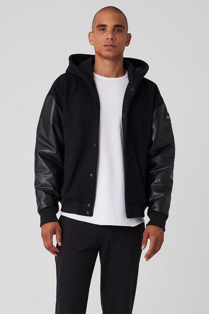 Jaqueta Bomber Alo Yoga Select Encapuzado Masculino Pretas | 0249-QVLJE