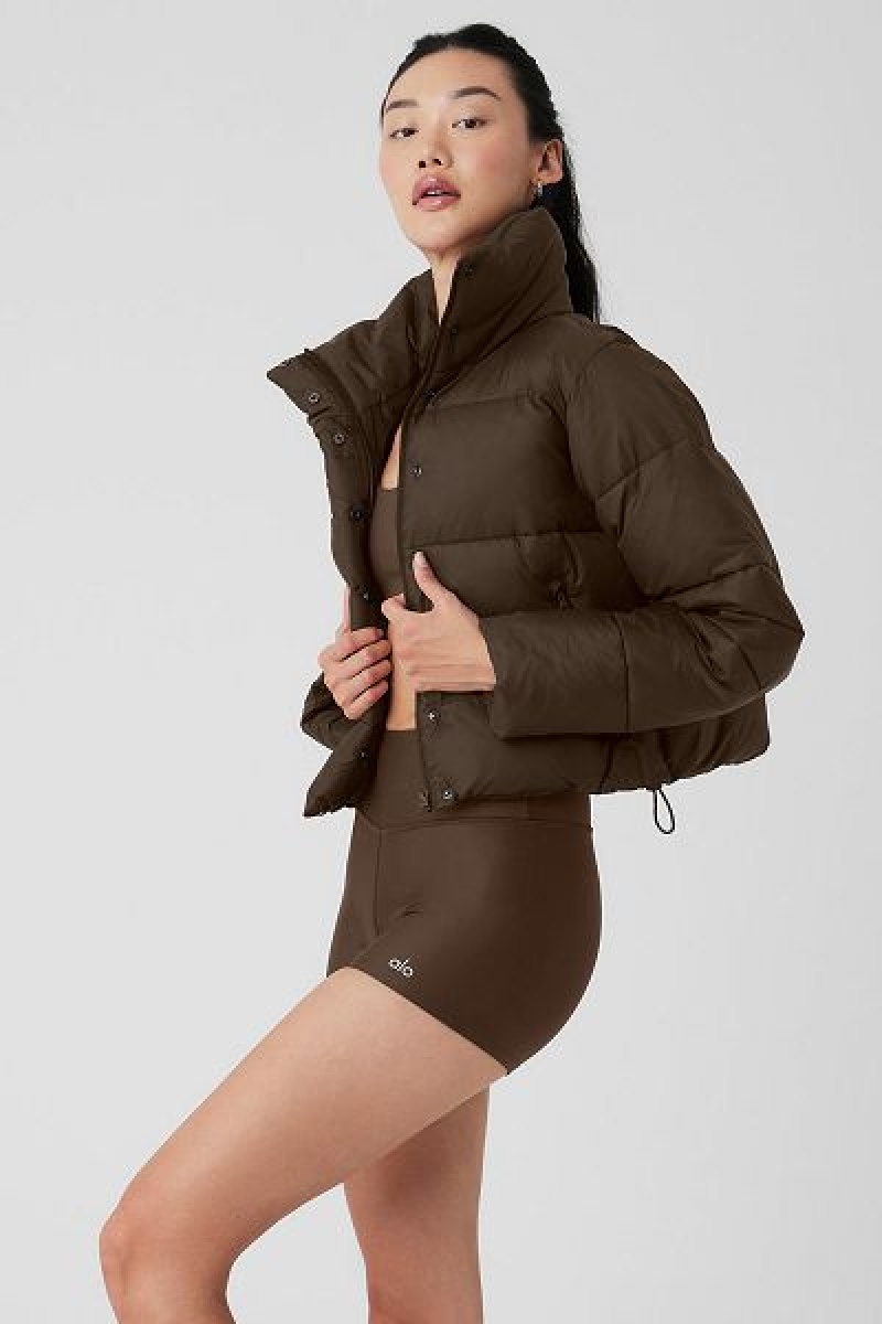 Jaqueta Puffer Alo Yoga Gold Rush Feminino Marrom | 0391-KJDGH